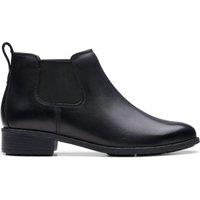 Clarks Women's Havisham Top Ankle Boot Black Leather Ankle Boots | Size: 8-Wide Fit