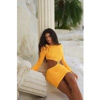 Moda Minx Women's Bondi Scrunch Mini Dress in Yellow | Size: Medium/Large