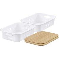 SmartStore d Basket 10' with bamboo lids x2 in White