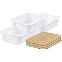 SmartStore d Basket 10' with bamboo lids x3 in White