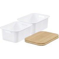 SmartStore d Basket 15' with bamboo lids x2 in White