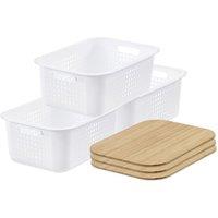 SmartStore d Basket 15' with bamboo lids x3 in White