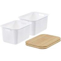 SmartStore d Basket 20' with bamboo lids x2 in White