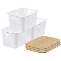 SmartStore d Basket 20' with bamboo lids x3 in White