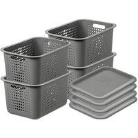SmartStore d Basket 20' with lids x4 in Grey