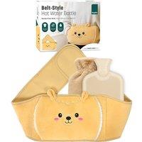 Keplin Hot Water Bottle Belt with Plush Waist Cover - 2L (Cream-Lama) in Cream | Size: 1