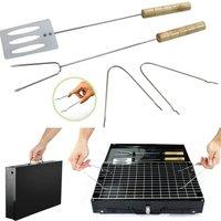 Nordara Portable Folding Charcoal BBQ Grill Black Outdoor Camping Picnic | Size: 0.6m2