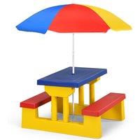 Costway Kids Picnic Table Set Indoor & Outdoor Picnic Table & Benches