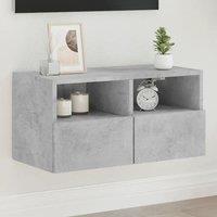 Berkfield Home TV Wall Cabinet Concrete Grey 60x30x30 cm Engineered Wood | Size: 60 x 30 x 30 cm