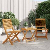 Berkfield Home 3 Piece Folding Garden Dining Set Solid Wood Acacia in Brown