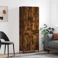 Berkfield Home Highboard Smoked Oak 69.5x34x180 cm Engineered Wood in Brown