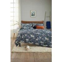 Deyongs Woodland Folk Printed Soft & Breathable Cotton Rich Duvet Cover Set in Navy | Size: Double