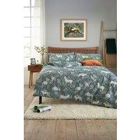 Deyongs Woodland Folk Printed Soft & Breathable Cotton Rich Duvet Cover Set in Green | Size: Double