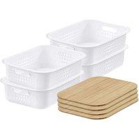 SmartStore d Basket 10' with bamboo lids x4 in White