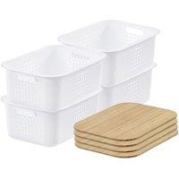 SmartStore d Basket 15' with bamboo lids x4 in White