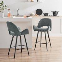 FurnitureboxUK 2x Layla Grey Fabric Bar Chairs