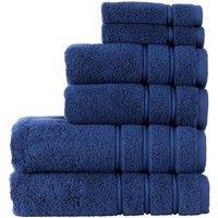 CHRISTY 'Antalya' 100% Turkish Cotton 6 Piece Luxury Bath Towel Set in Dark Blue