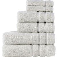 CHRISTY 'Antalya' 100% Turkish Cotton 6 Piece Luxury Bath Towel Set in Light Grey