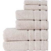 CHRISTY 'Antalya' 100% Turkish Cotton 6 Piece Luxury Bath Towel Set in Beige