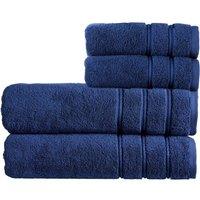 CHRISTY 'Antalya' 100% Turkish Cotton 4 Piece Luxury Bath Sheet Set in Dark Blue