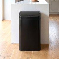 HOMCOM 48L Sensor Bin, Galvanised Steel Kitchen Bin with Automatic Close in Black