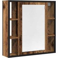 Berkfield Home Bathroom Mirror Cabinet Old Wood 60x16x60 cm Engineered Wood in Brown | Size: 60 x 16 x 60 cm