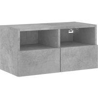 Berkfield Home TV Wall Cabinet Concrete Grey 60x30x30 cm Engineered Wood | Size: 60 x 30 x 30 cm