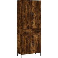 Berkfield Home Highboard Smoked Oak 69.5x34x180 cm Engineered Wood in Brown