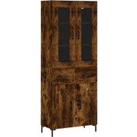 Berkfield Home Highboard Smoked Oak 69.5x34x180 cm Engineered Wood in Brown