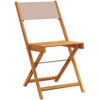 Berkfield Home Beautiful Folding Garden Chairs 6 pcs Taupe Fabric & Solid Wood