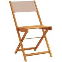 Berkfield Home Beautiful Folding Garden Chairs 8 pcs Taupe Fabric & Solid Wood