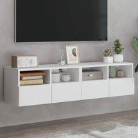 Berkfield Home TV Wall Cabinets 2 pcs White 60x30x30 cm Engineered Wood | Size: 60 x 30 x 30 cm