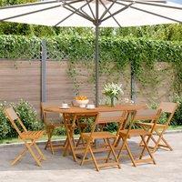 Berkfield Home Folding Garden Chairs 6 pcs Taupe Fabric & Solid Wood