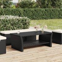 Berkfield Home Coffee Table Black 100x50x40 cm Poly Rattan | Size: 100 x 50 x 40 cm