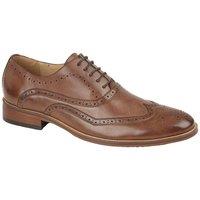 Goor Men's Brogued Wing Tip Smart Shoe in Brown | Size: 11