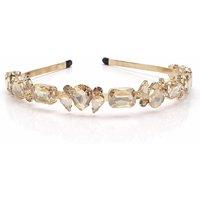 Lemon Daisy Accessories Women's Crystal Headband Statement Gemstone Hairband for Weddings, Prom & Occasion Wear in Gold