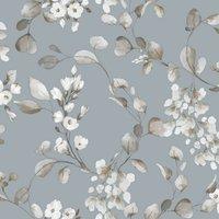 Rasch Rosalie Floral Wallpaper in Blue