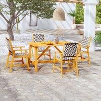 Berkfield Home 5 Piece Garden Dining Set Solid Acacia Wood in Brown