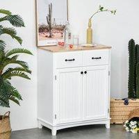 HOMCOM Modern Sideboard Kitchen Storage Cabinet Drawer Living Dining Room in White