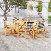 Berkfield Home 7 Piece Garden Dining Set Solid Acacia Wood in Brown