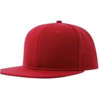 Atlantis Men's 6 Panel Flat Peak Baseball Cap in Red