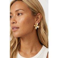 MUCHV Women's Gold Large Gardenia Flower Earrings