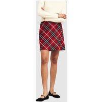 Hobbs London Women's Teia Wool Tartan Mini Skirt in Dark Red | Size: 14