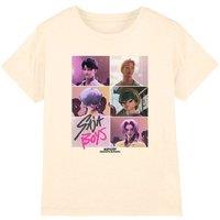 Netflix Kpop Demon Hunters Saja Boys Era Grid Kids T-Shirt, Natural in Beige | Size: 5-6 Years
