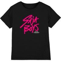 Netflix Kpop Demon Hunters Saja Boys Pink Logo Kids T-Shirt, Black | Size: 9-11 Years