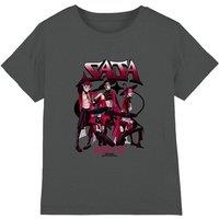 Netflix Kpop Demon Hunters Saja Boys Demon Group Kids T-Shirt, Charcoal | Size: 7-8 Years