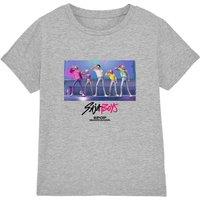Netflix Kpop Demon Hunters Saja Boys Soda Pop Dance Kids Tee, Athletic Heather in Light Grey | Size: 7-8 Years