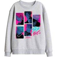 Netflix Kpop Demon Hunters Saja Boys Demons Kids Sweatshirt, Athletic Heather in Light Grey | Size: 7-8 Years