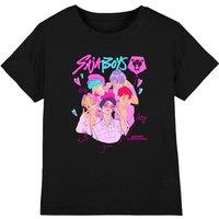 Netflix Kpop Demon Hunters Saja Boys Group Signatures Kids T-Shirt, Black | Size: 7-8 Years