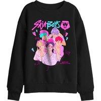 Netflix Kpop Demon Hunters Saja Boys Group Signatures Kids Sweatshirt, Black | Size: 7-8 Years